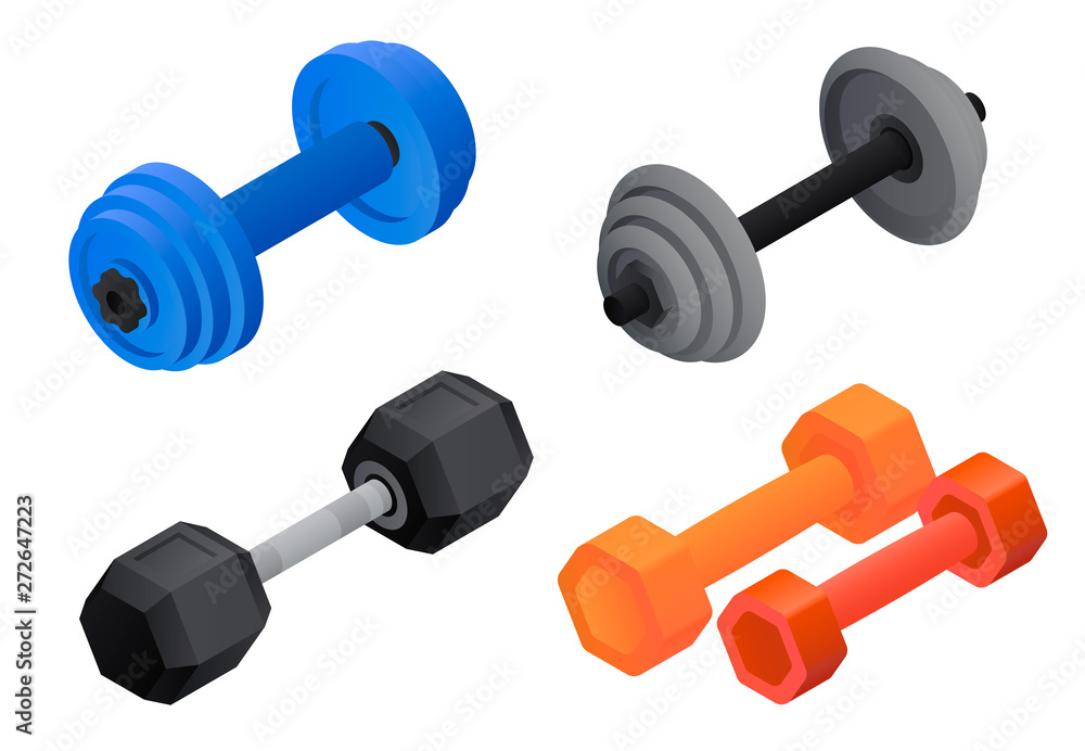 Fotografie Dumbell icons set