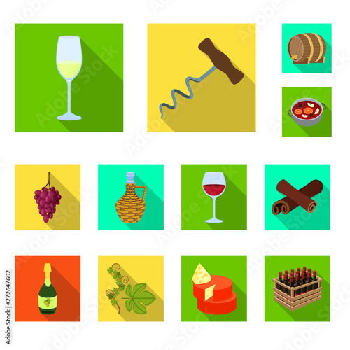 Isolated object of farm and vineyard icon. Set of farm and product vector icon for stock.