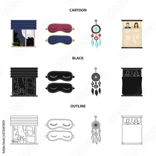 Vector illustration of dreams and night symbol. Collection of dreams and bedroom stock symbol for web.
