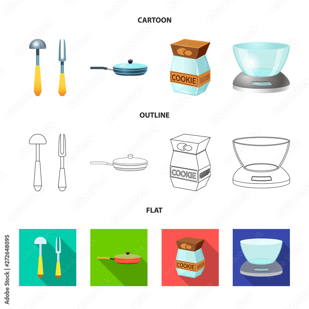 Isolated object of kitchen and cook icon. Set of kitchen and appliance stock vector illustration. Isolated object of kitchen and cook icon. Set of kitchen and appliance stock vector illustration.