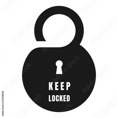 Keep locked door tag icon. Simple illustration of keep locked door tag vector icon for web design isolated on white background