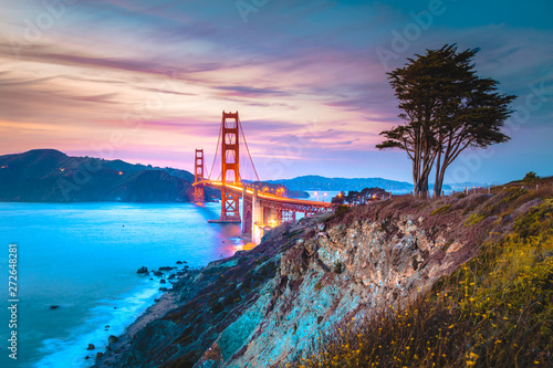 Golden Gate Bridge at twilight, San Francisco, California, USA photo