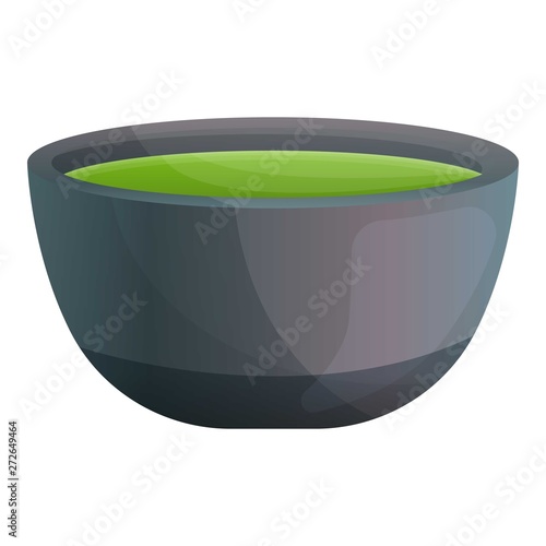 Matcha tea soup icon. Cartoon of matcha tea soup vector icon for web design isolated on white background