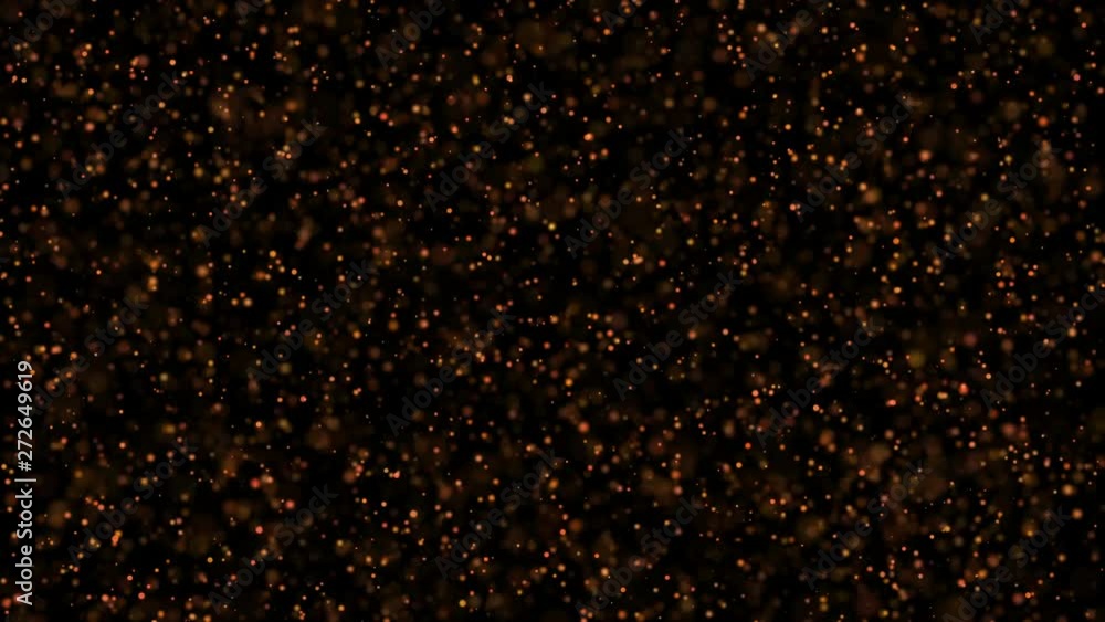 Flickering flying lights background. Gold and black glitter texture. Vintage bokeh motion graphics Flickering flying lights background. Gold and black glitter texture. Vintage bokeh motion graphics
