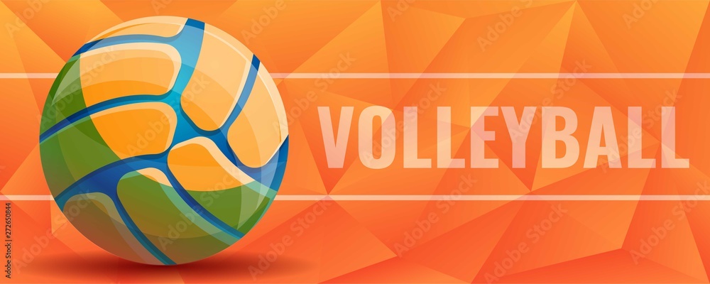 Volleyball concept banner. Cartoon illustration of volleyball vector