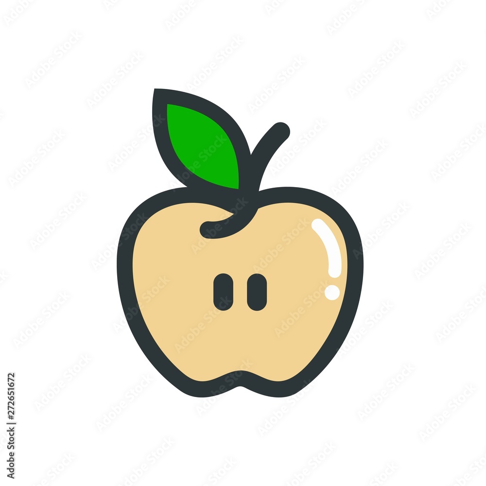 cartoon apple half vector cartoon apple half vector