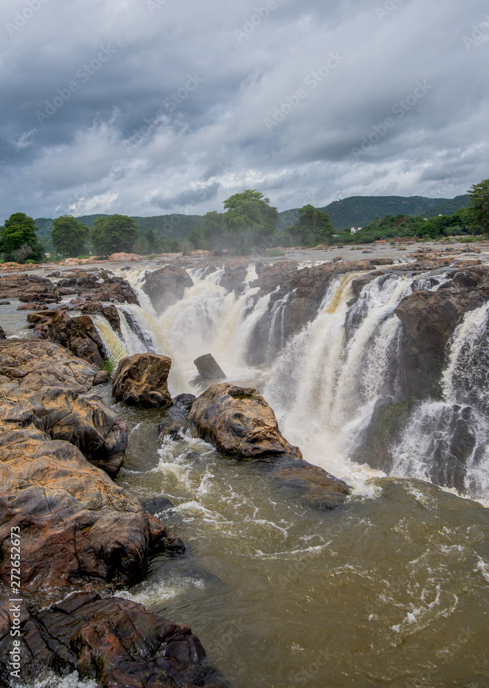 Hogenakkal Falls - Waterfall is in South India on the Kaveri river in the  Dharmapuri district of