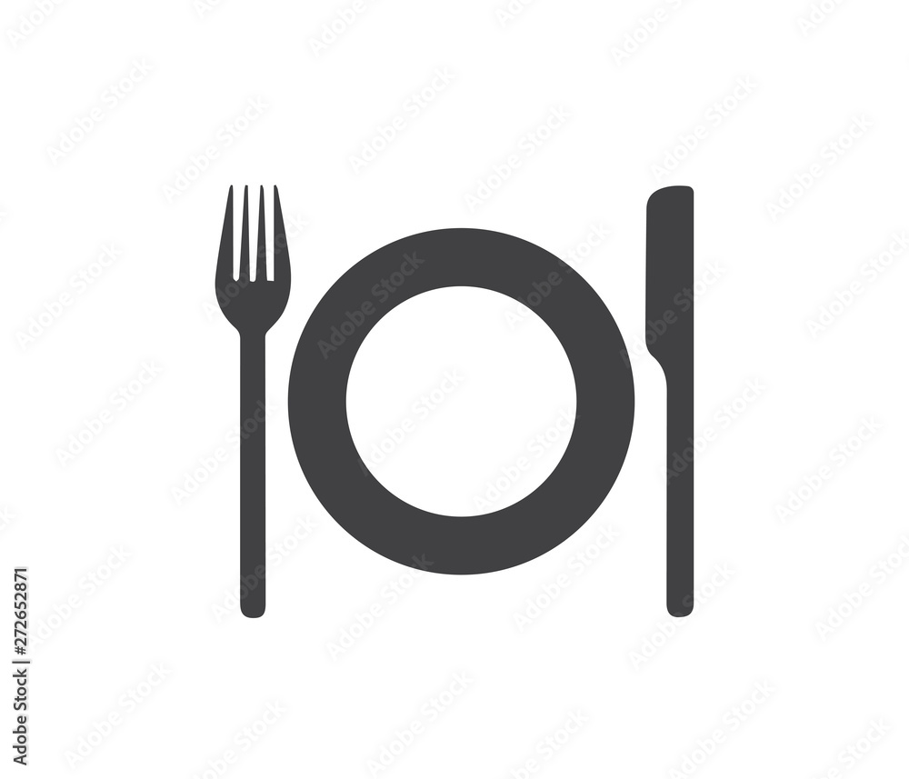 fork knife and dish plate icon vector fork knife and dish plate icon vector