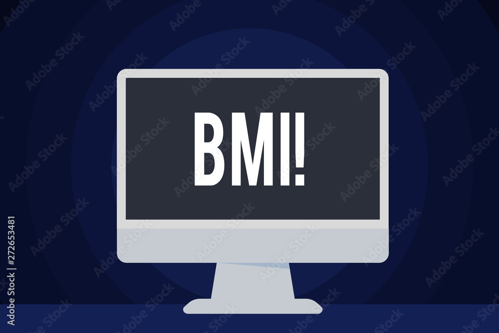 Text sign showing Bmi. Business photo text Body Mass Index determines healthy weight range with respect to height Text sign showing Bmi. Business photo text Body Mass Index determines healthy weight range with respect to height