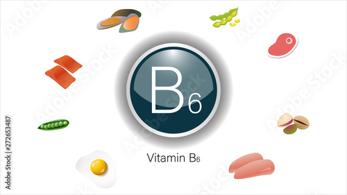 Vitamin B6 sources vector illustration