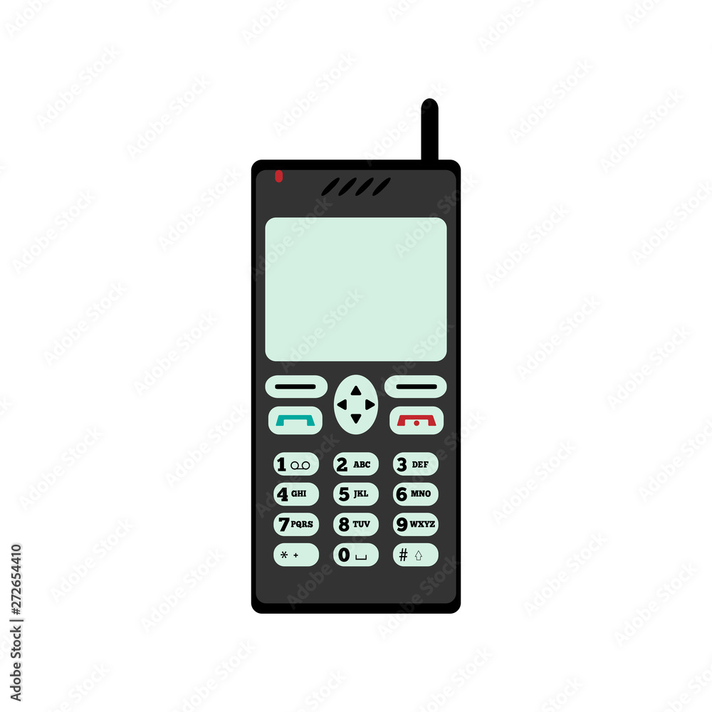 Old mobile phone. Vector illustration. Flat icon, logo. Old mobile phone. Vector illustration. Flat icon, logo.