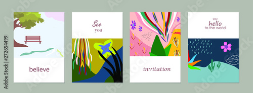 Creative universal artistic cards. Graphic Design for banner, poster, invitation, cover, placard, brochure, header.