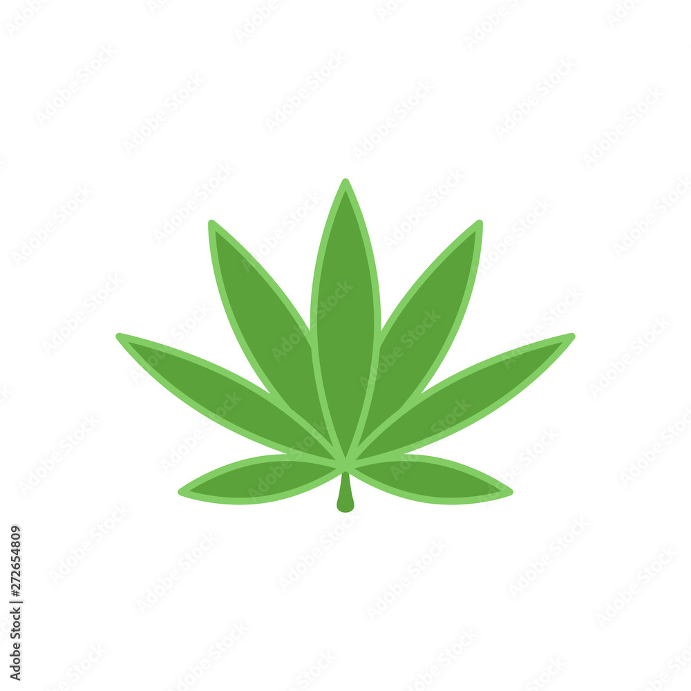 Cannabis Marijuana Leaf Vector Icon. Logo Illustration