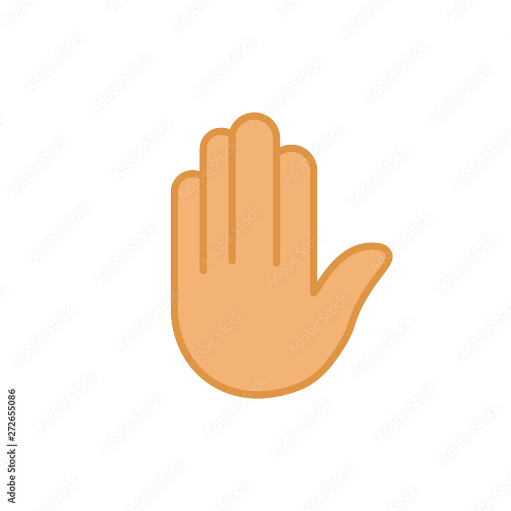Stop With Hand Symbol Icon Vector Illustration Stop With Hand Symbol Icon Vector Illustration
