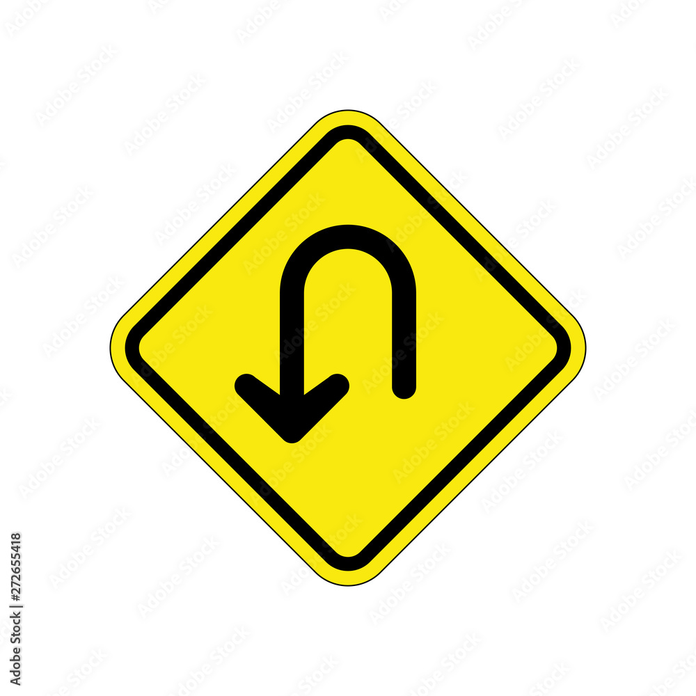 Prohibition Sign U-turn . Vector illustrations Prohibition Sign U-turn . Vector illustrations