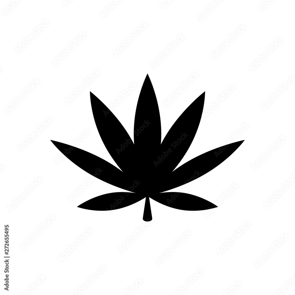 Cannabis Marijuana Leaf Vector Icon. Logo Illustration