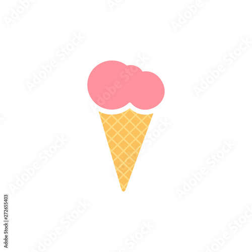 Ice cream cone icon isolated. Modern sweet vanilla desert sign. Trendy vector chocolate cram symbol for web site design, button to mobile app. Logo ice cream illustration.