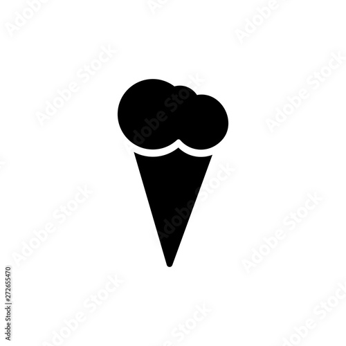 Ice cream cone icon isolated. Modern sweet vanilla desert sign. Trendy vector chocolate cram symbol for web site design, button to mobile app. Logo ice cream illustration.