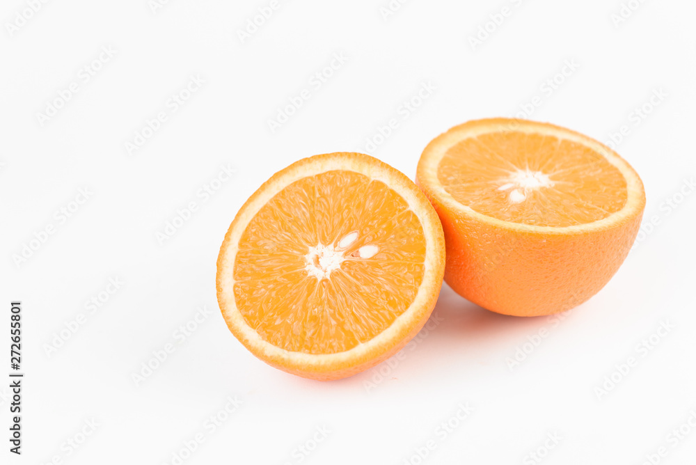 Orange Slices on White Background. Citrus fruit . Healthy freshness food. Summer fruits with vitamin Orange Slices on White Background. Citrus fruit . Healthy freshness food. Summer fruits with vitamin