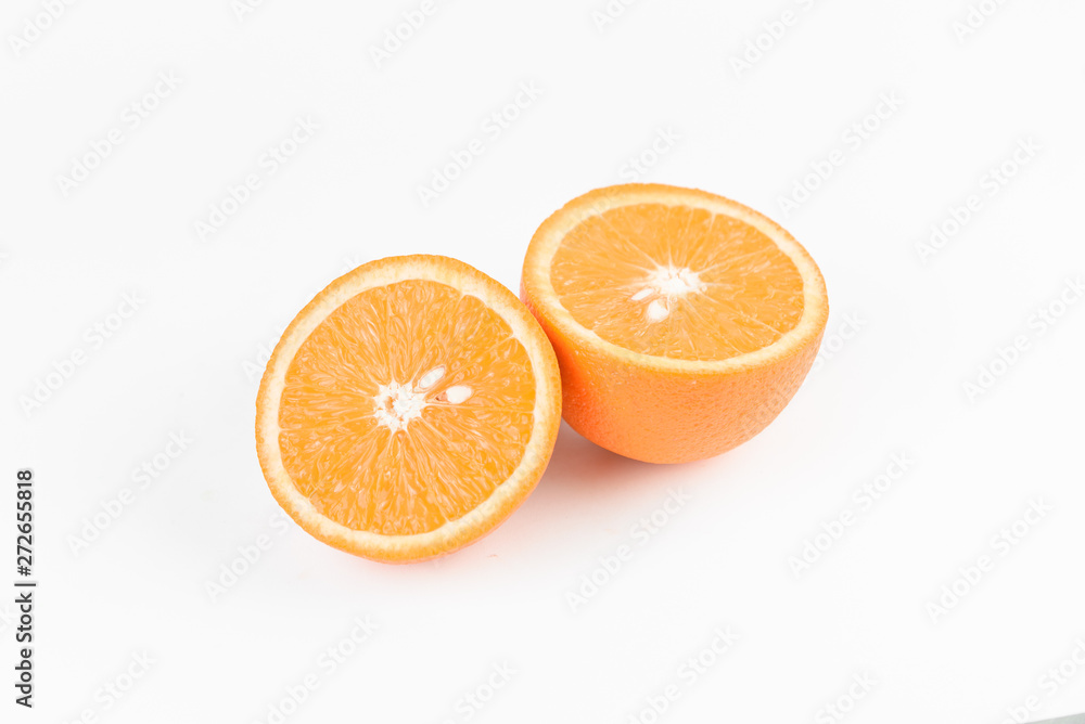 Orange Slices on White Background. Citrus fruit . Healthy freshness food. Summer fruits with vitamin Orange Slices on White Background. Citrus fruit . Healthy freshness food. Summer fruits with vitamin