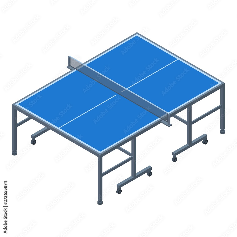Ping pong table icon. Isometric of ping pong table vector icon for web design isolated on white background