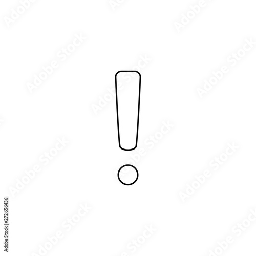 Hazard warning attention sign with exclamation mark symbol. Thin line, outline, linear icon