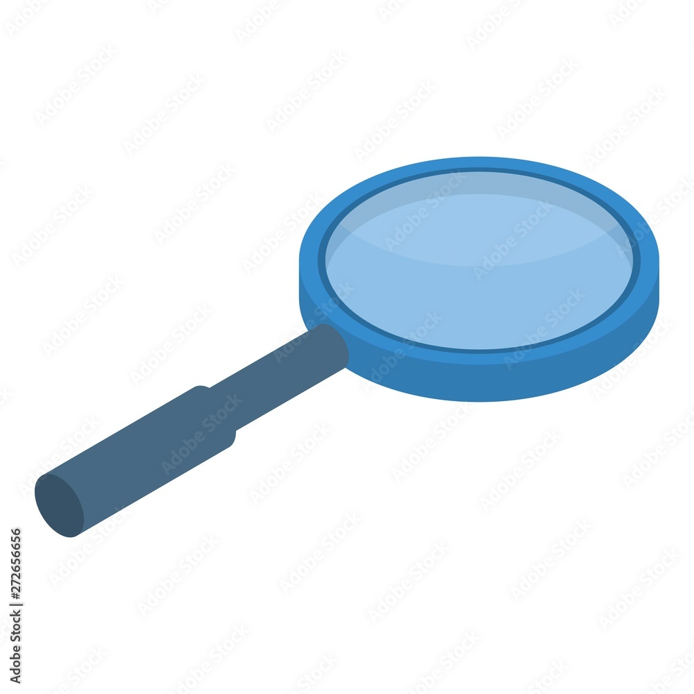 Magnify glass icon. Isometric of magnify glass vector icon for web design isolated on white background Magnify glass icon. Isometric of magnify glass vector icon for web design isolated on white background