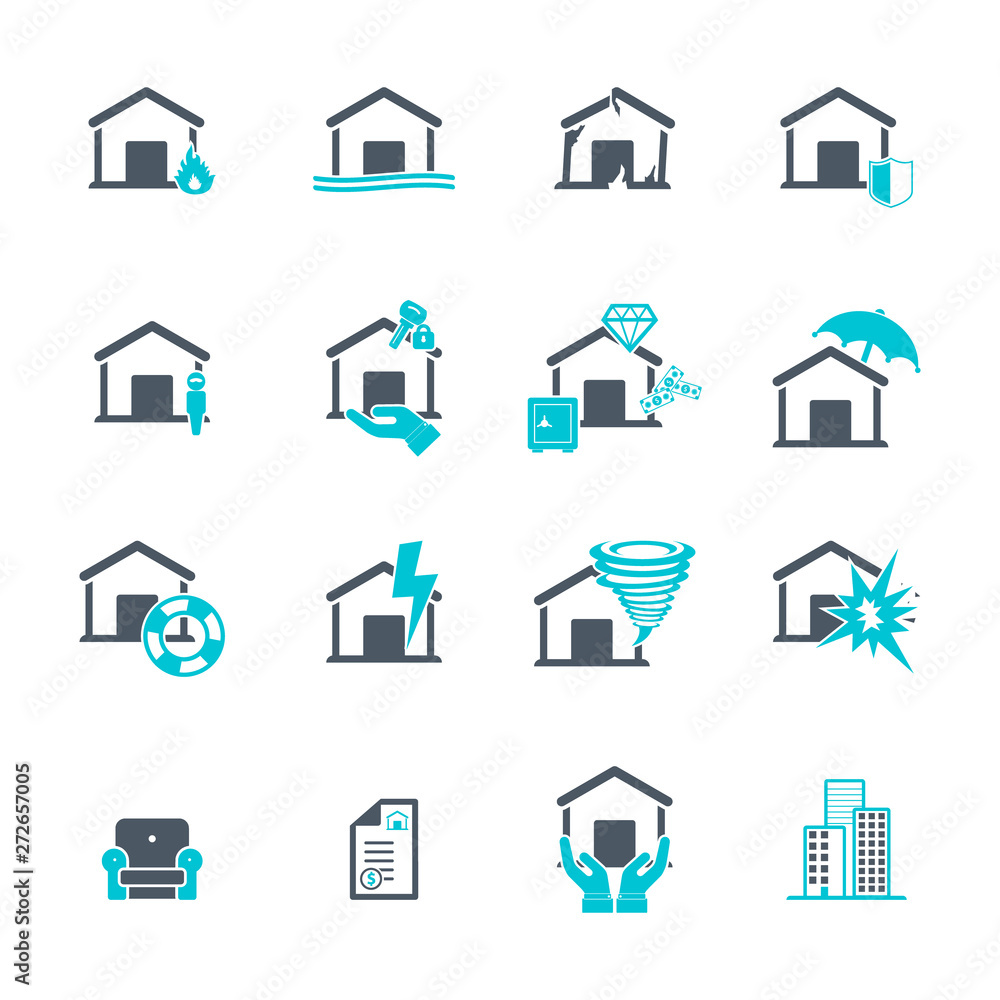 Property insurance icons Property insurance icons
