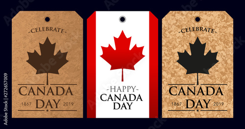 set of tags for Canada day. Vector illustration