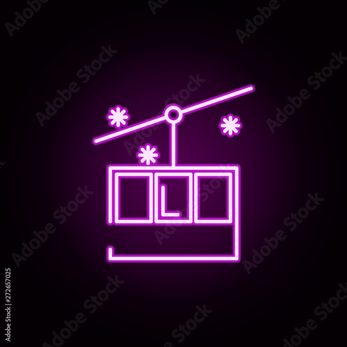 funicular neon icon. Elements of winter set. Simple icon for websites, web design, mobile app, info graphics