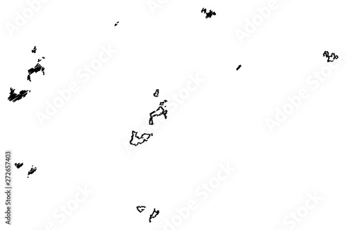 Lienchiang County (Administrative divisions of Taiwan, Republic of China, ROC, Counties) map vector illustration, scribble sketch Matsu Islands map....