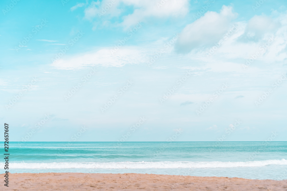 Tropical nature clean beach and white sand in summer with sun light blue sky and bokeh background. Tropical nature clean beach and white sand in summer with sun light blue sky and bokeh background.