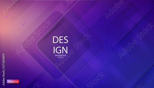 Blue abstract design with a square frame drawn from a variety of thin lines