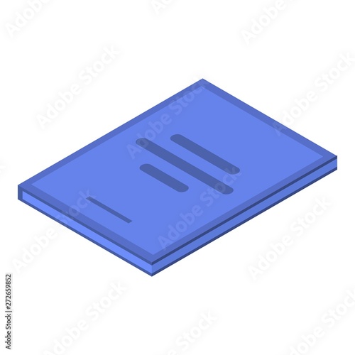 Paper blue notebook icon. Isometric of paper blue notebook vector icon for web design isolated on white background