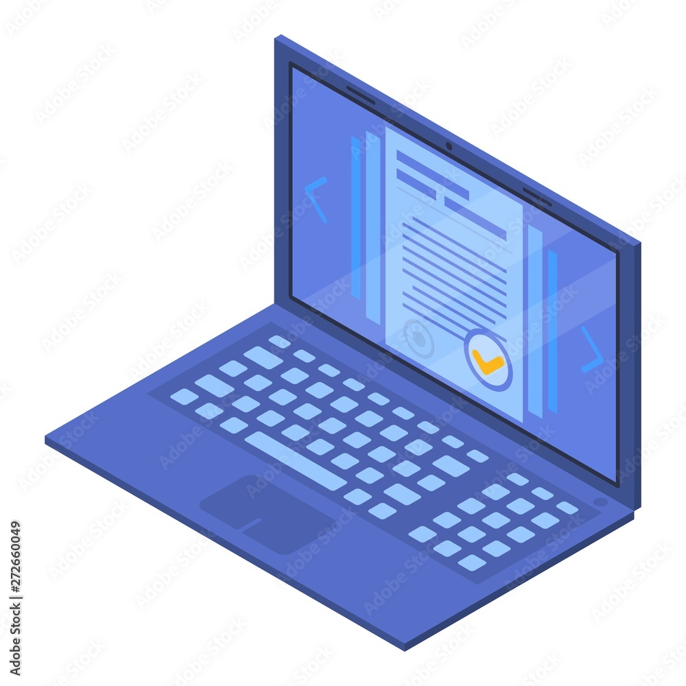 User laptop icon. Isometric of user laptop vector icon for web design isolated on white background User laptop icon. Isometric of user laptop vector icon for web design isolated on white background