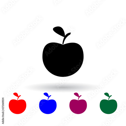 an Apple multi color icon. Elements of art and painting set. Simple icon for websites, web design, mobile app, info graphics