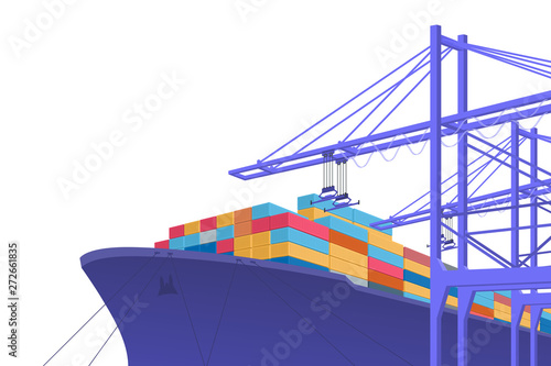 Shipping transportation. International trade. graphic design with copy space. Vector illustration