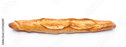Französisches Baguette isoliert auf Weißem Hintergrund photo