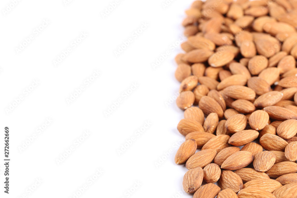 Almonds on white background Almonds on white background