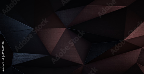 Abstract white futuristic polygonal shape of triangulated surface. Low poly crystal random pattern background. 3d rendering.