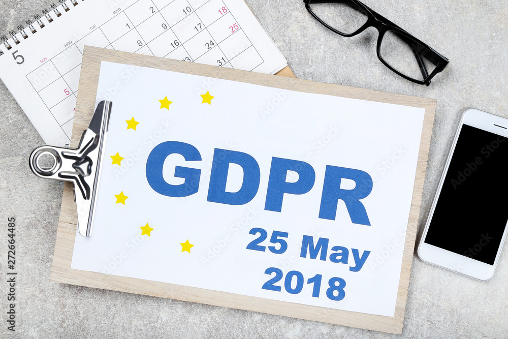 General Data Protection Regulation, GDPR. Clipboard with calendar and smartphone General Data Protection Regulation, GDPR. Clipboard with calendar and smartphone