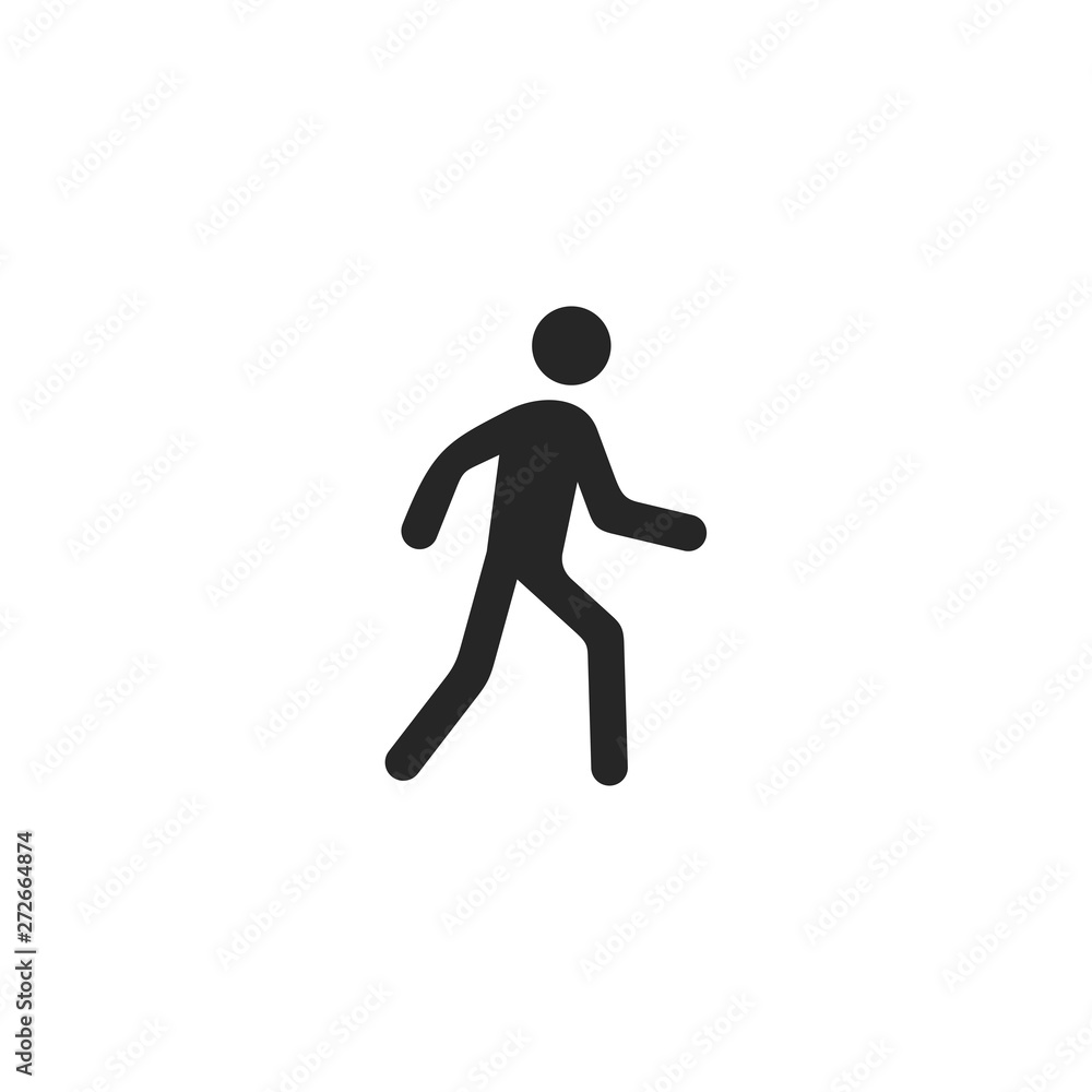 walk icon vector on white background. run symbol logo design inspiration