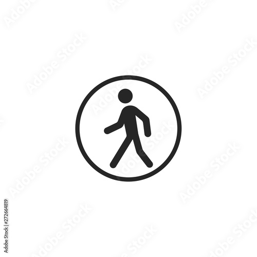 walk icon vector on white background. run symbol logo design inspiration