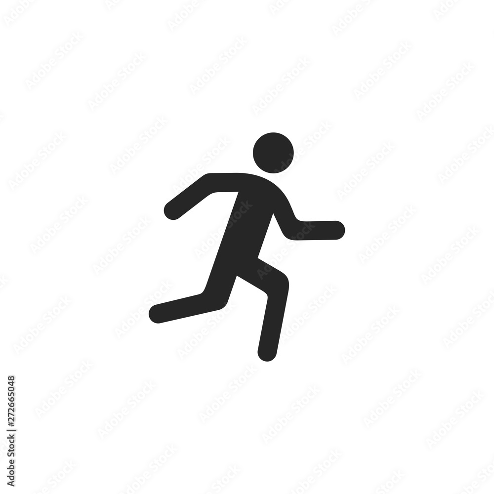 fast run icon vector on white background. running symbol logo design inspiration