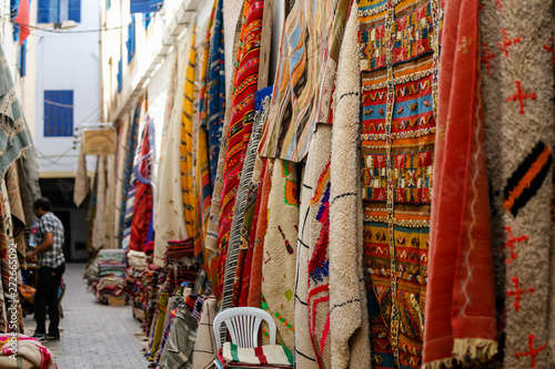 Carpets for sale in the markets of Essaouira Morocco © Torval Mork