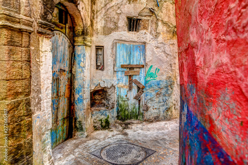 Colourful streets and alleys of Essaouira Morocco
