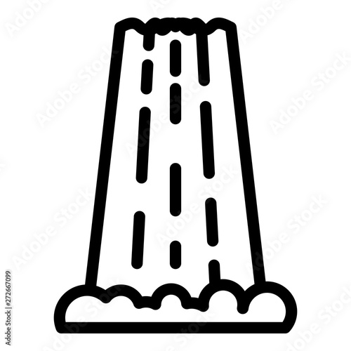 Waterfall icon. Outline waterfall vector icon for web design isolated on white background