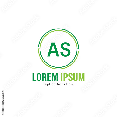 AS Letter Logo Design. Creative Modern AS Letters Icon Illustration