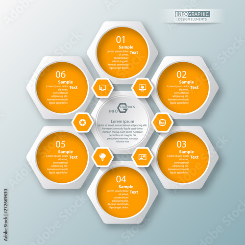 Abstract 3D Paper Infographics. Business template .Vector illustration