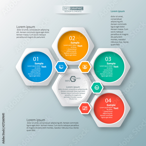 Abstract 3D Paper Infographics. Business template .Vector illustration